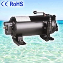 Hermetic horizontal rotary compressor for traveling camping truck caravan and RV military